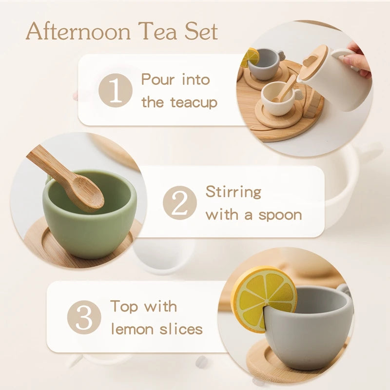 Wooden Afternoon Tea Set